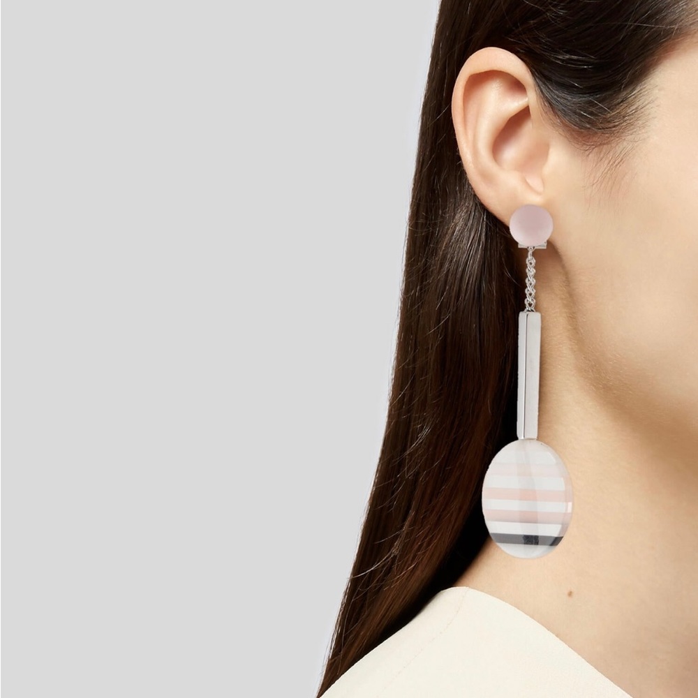 Rachel Comey Petal Pink Stripe Jo Drop Earrings